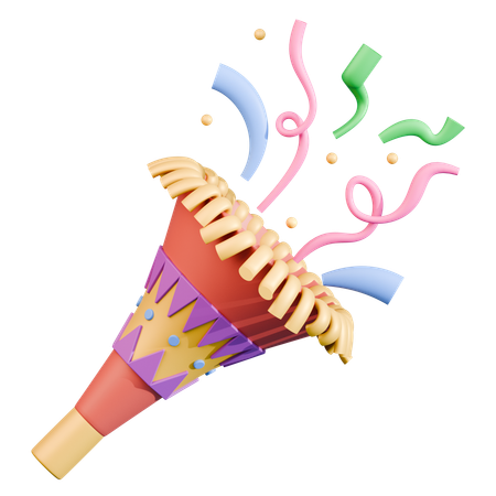 Party Popper With Frills  3D Icon