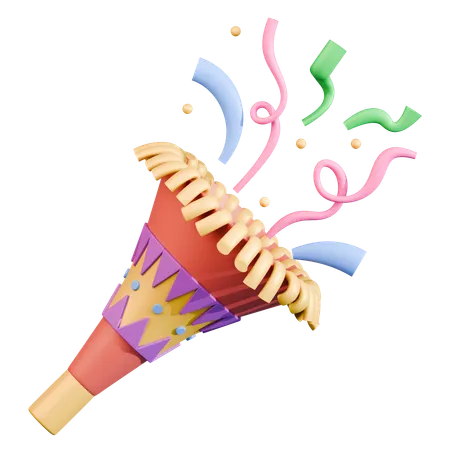 Party Popper With Frills  3D Icon