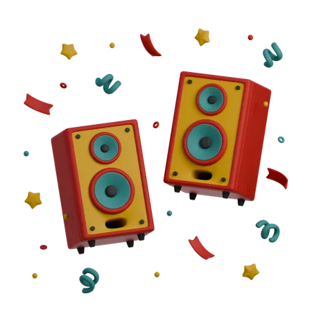 3 D Icon Of Party Speaker 3D Icon
