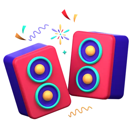 Party Speaker 3 D Icon Illustration 3D Icon