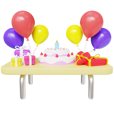 Party Table 3D Icon
