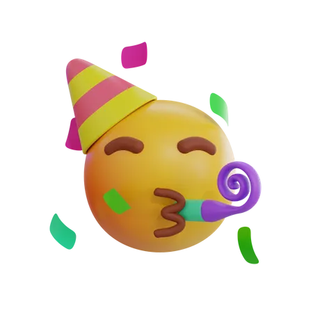 Partying Emoji  3D Icon