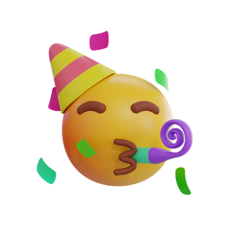 Partying Emoji 3D Icon
