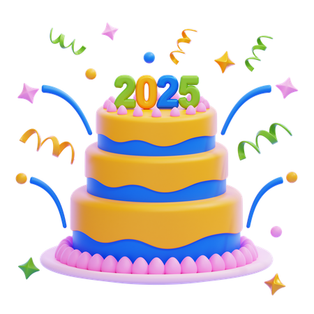 Partykuchen 2025  3D Icon