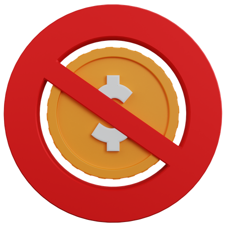 Pas d'argent  3D Icon