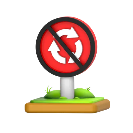 Pas de rond-point  3D Icon