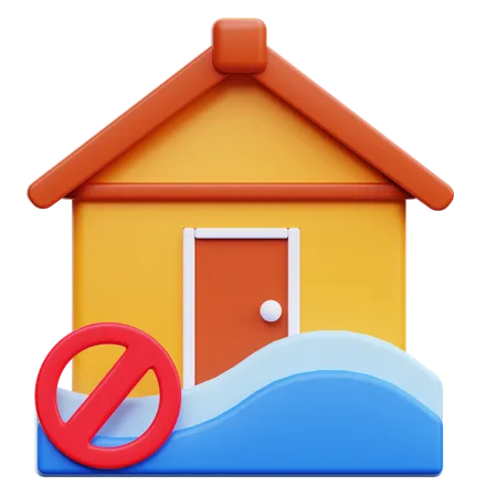 Pas d'inondation  3D Icon