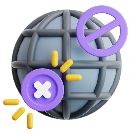 Pas d'Internet  3D Icon