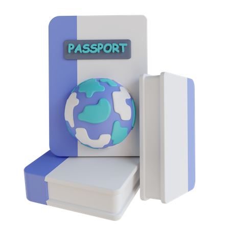 Pasaporte  3D Illustration