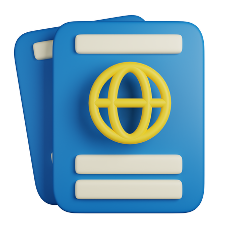 Pasaporte  3D Icon