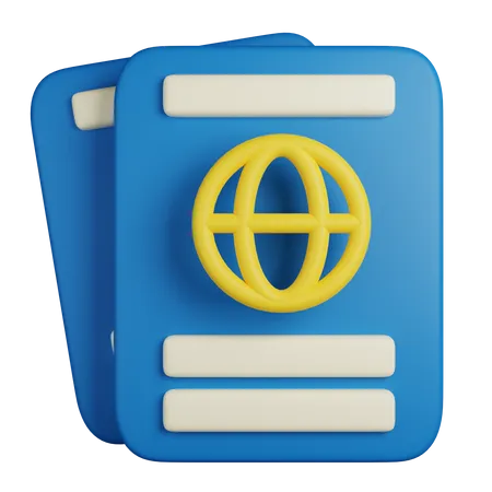 Pasaporte  3D Icon