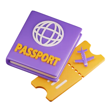 Pasaporte  3D Icon