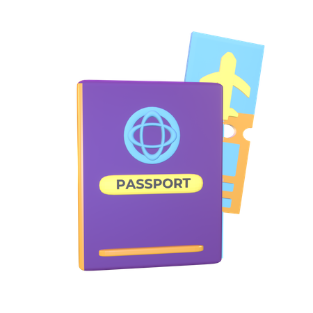 Pasaporte  3D Icon