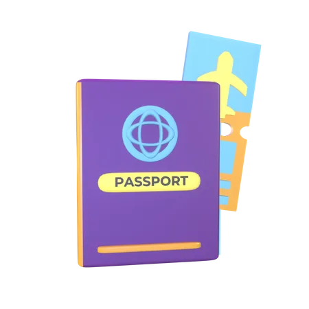 Pasaporte  3D Icon