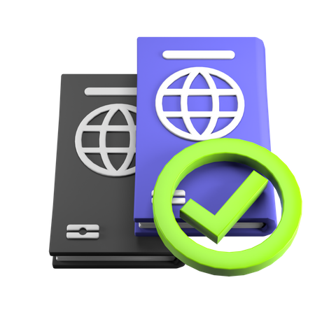 Pasaporte aprobado  3D Icon