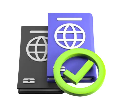 Pasaporte aprobado  3D Icon