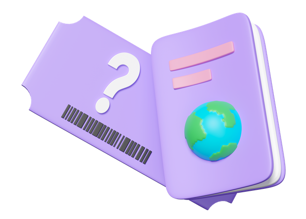 Pasaporte y billete  3D Icon
