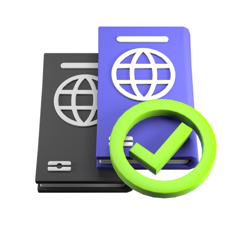 Passaporte aprovado  3D Icon