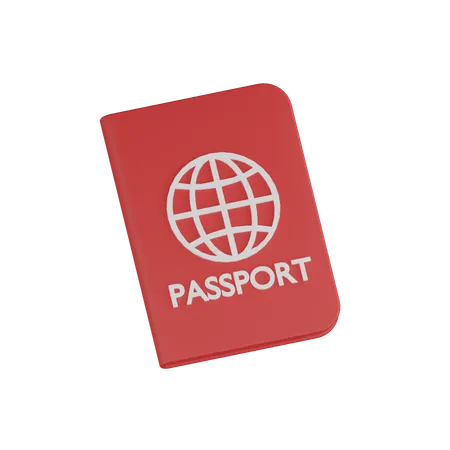Documento Passaporte Vermelho 3D Icon