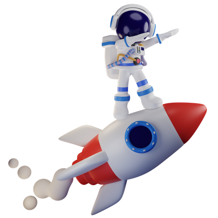 Passeio de astronauta em nave espacial  3D Illustration