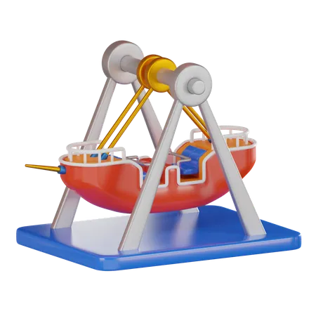 Passeios de navio pirata  3D Icon