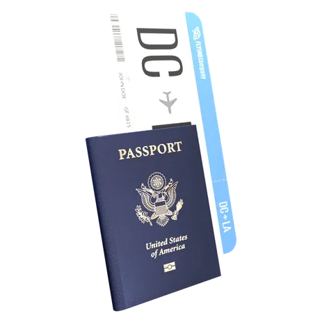 Passeport carte d'embarquement  3D Icon