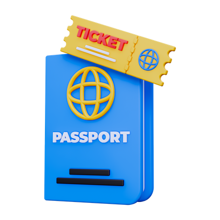 Passeport et billet  3D Icon