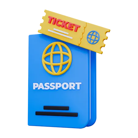 Passeport et billet  3D Icon