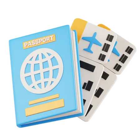 Passeport et billet  3D Icon