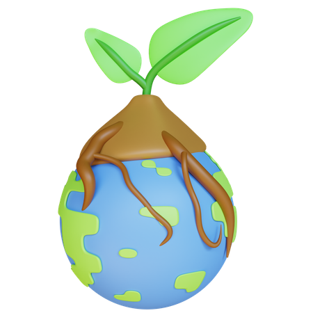 Passez à la terre verte avec des plantes  3D Icon