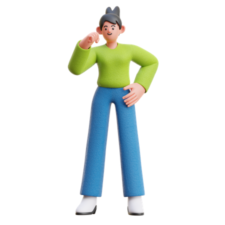 Passionate Woman hand gesture  3D Icon