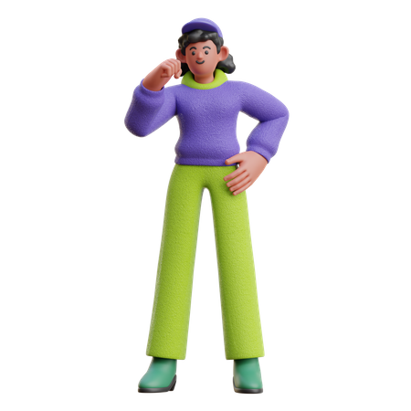 Passionate Woman hand gesture  3D Icon