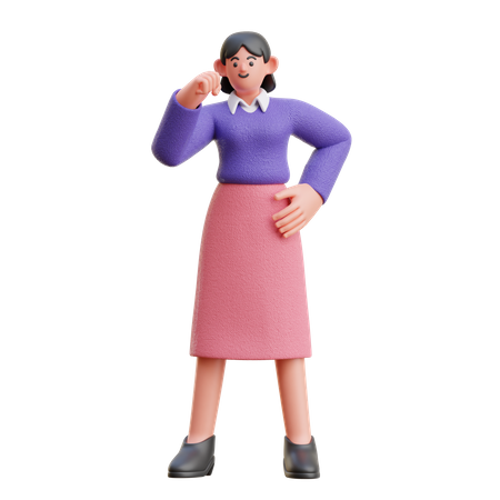 Passionate Woman hand gesture  3D Icon