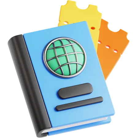 Passport And Ticket 3 D Icon 3D Icon