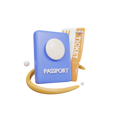 Passport Travel 3 D Icon Illustration 3D Icon