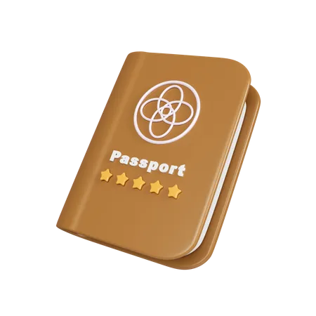 3 D Brown Passport Icon Identification Document Icon Isolated On White Background 3 D Rendering Illustration Clipping Path 3D Icon