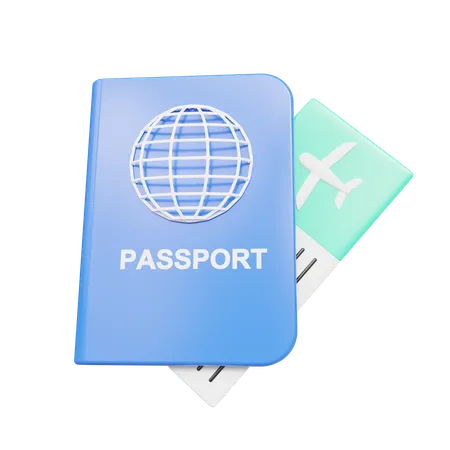 Passport and ticket  3D Icon