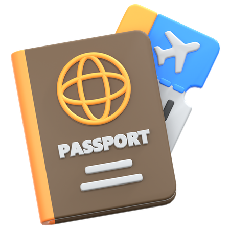 Passport And Ticket  3D Icon