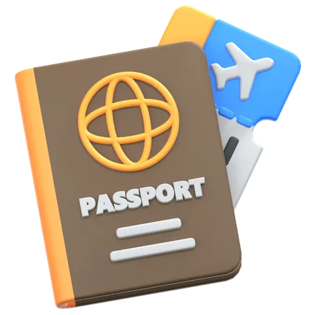 Passport And Ticket  3D Icon