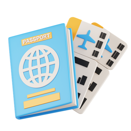 Passport And Ticket  3D Icon