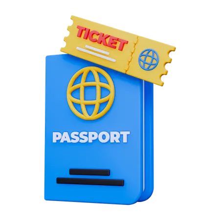Passport and Ticket 3D Icon