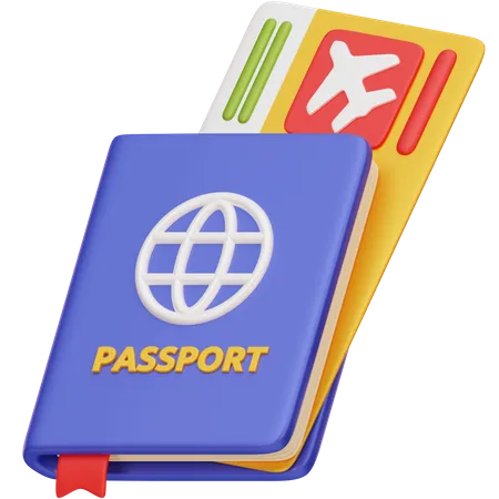 Passport and Ticket  3D Icon