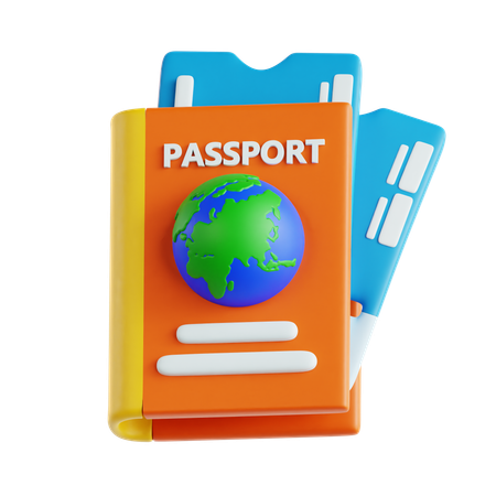 パスポートブック  3D Icon