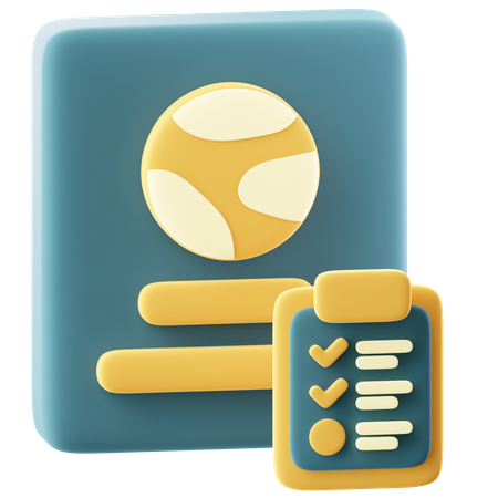 여권 체크리스트  3D Icon