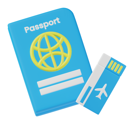 Passport Ticket  3D Icon