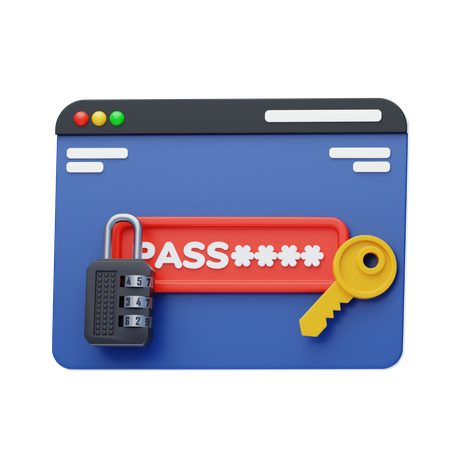 Password  3D Icon