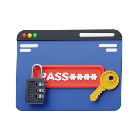 Password  3D Icon