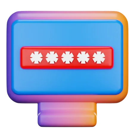 Password  3D Icon