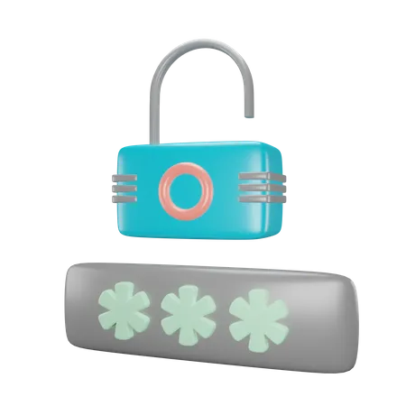 Open Pin Password Security 3D Icon