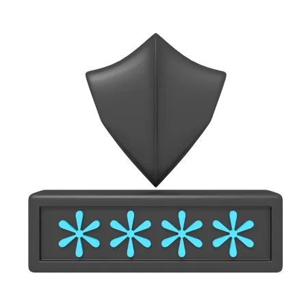 Open Security Shield With Password 3D Icon